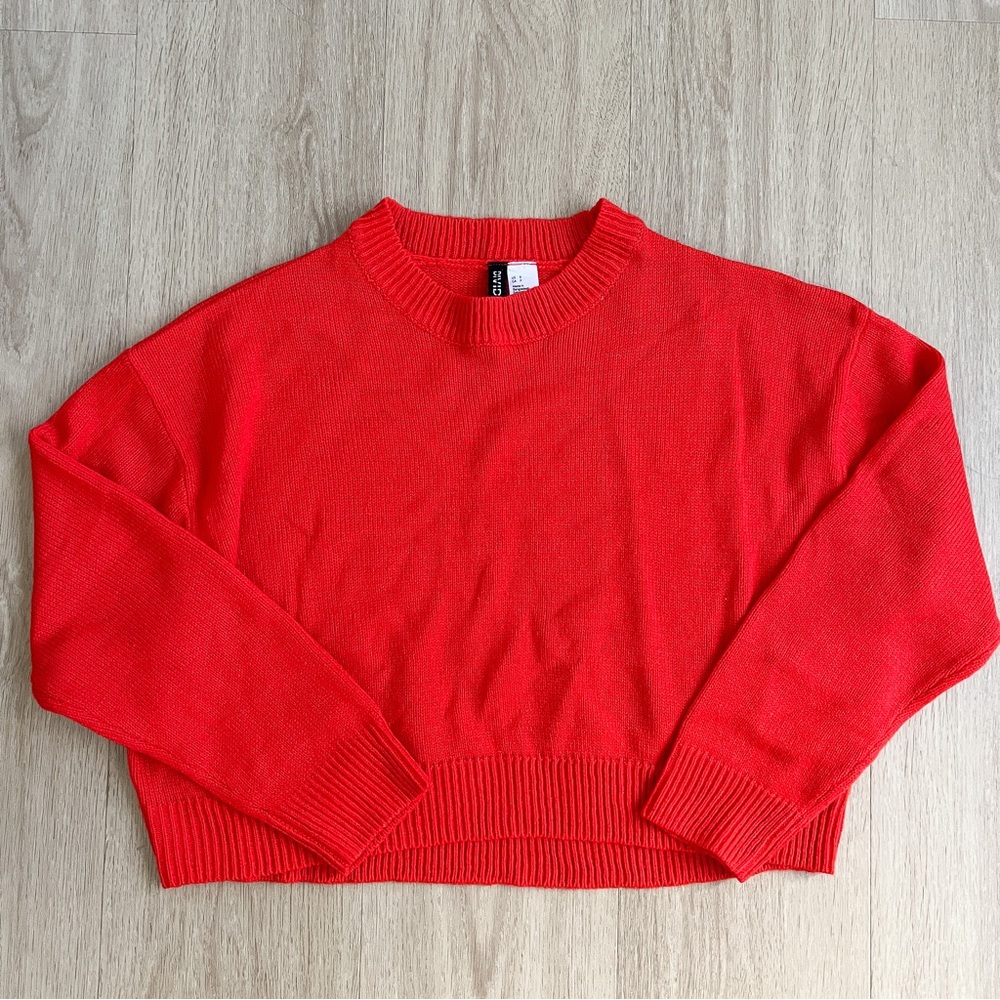 H&M Fine-knit Sweater in red